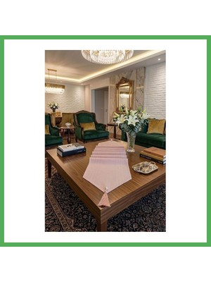 Astraltech Çizgili Tek Runner, Colber Tek Runner 40X140CM Pudra Bezoss