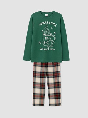 Lc Waikiki Yeni Sezon Yeşil Yılbaşı Temalı Erkek Çocuk Pijama Takım