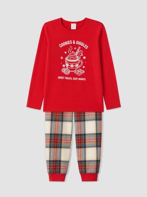 Lc Waikiki Yeni Sezon Kırmızı Bisiklet Yaka Kız Çocuk Pijama Takım