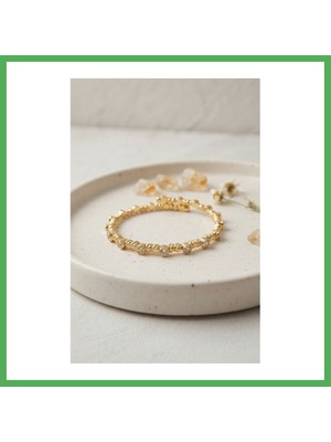Astraltech Gold Renk Dorika Model Sıralı Zirkon Taşlı Kadın Bileklik Bezoss