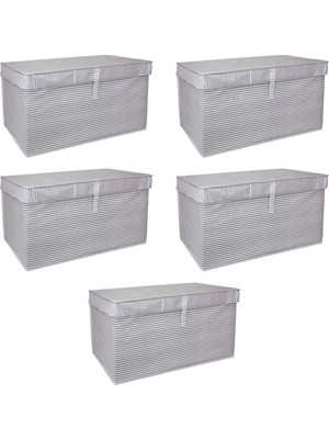 Marsilyan Çok Amaçlı Düzenleyici Kutu Organizer Cırt Cırtlı Hurç Mega Plus Boy 40CM x 30CM x 70CM (5 Adet)