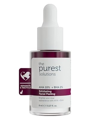 The Purest Solutions Aha & Bha Canlandırıcı ve Cilt Tonu Eşitleyici Kırmızı Peeling Cilt Serumu, Seyahat Boy 8 ml