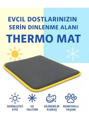 Thermo Mat Hem Soğuk Hem Sıcak Kullanılabilen 2si1 Arada Kedi & Köpek Minderi (Antrasit, Medium)