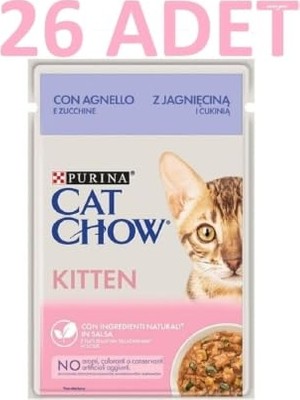 Kitten Kuzu Etli Pouch, 85 gr x 26 Adet