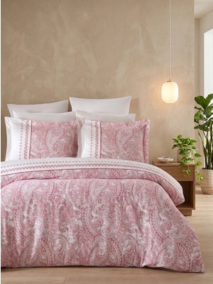 Biçomi Terletmeyen Doğal Pamuk Doku Vintage Paisley Çift Kişilik Nevresim Takımı
