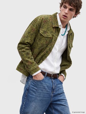 Lc Waikiki Yeni Sezon Yeşil Loose Fit Erkek Jean Ceket