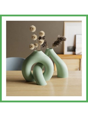 Astraltech 3D Baskı Interlocking Vazo - Iç Içe Geçen Dekoratif Vazo-Mint Bezoss