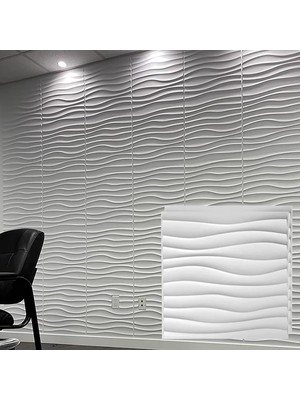 Tr Taş Efektli Duvar Panelleri, Pvc Duvar Panelleri, 3D Dalgalar Desenli – Oturma Odası ve Duş