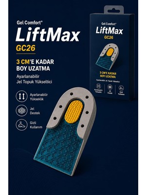 Tr GC26 3 cm Jel Boy Uzatıcı Yarım Tabanlık | Topuk Destekleyici Ortopedik Boy Uzatan Jel Topukl
