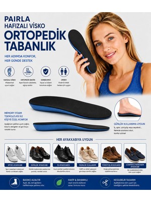 Tr Hafızalı Visko Ortopedik Tabanlık, Memory Foam Teknoloji, Iç Ayakkabı Tabanı, Topuk Dikeni
