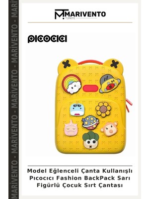Model Eğlenceli Çanta Kullanışlı Pıcocıcı Fashion Backpack Sarı Figürlü Çocuk Sırt Çantası