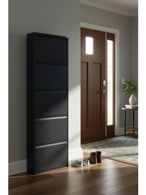 Metal Ayakkabılık 5'li Model Siyah, LC08-MSR50-5