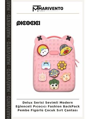 Delux Serisi Sevimli Modern Eğlenceli Pıcocıcı Fashion Backpack Pembe Figürlü Çocuk Sırt Çantası