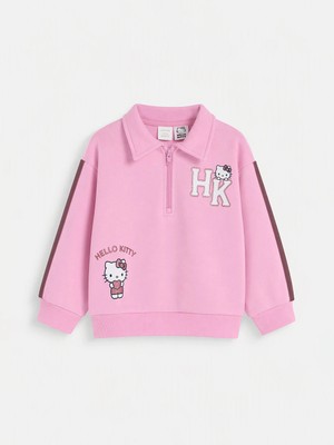 Lc Waikiki Yeni Sezon Pembe Polo Yaka Kız Çocuk Sweatshirt
