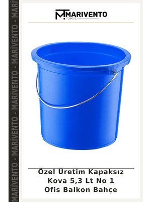Özel Üretim Kapaksız Kova 5,3 Lt No 1 Ofis Balkon Bahçe