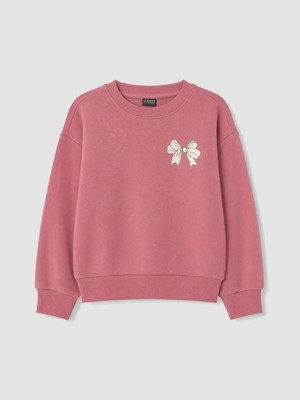 Lc Waikiki Yeni Sezon Pembe Baskılı Kız Çocuk Sweatshirt
