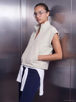 Lc Waikiki Yeni Sezon Gri Dik Yaka Oversize Kadın Spor Yelek