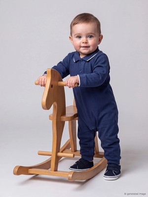 Lc Waikiki Yeni Sezon Indigo Polo Yaka Erkek Bebek Tulum