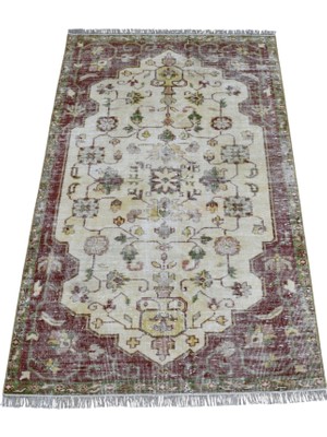Kilim Antik El Dokuma Eskitme Iran Yün Halı 2097 - Vintage - Çok Renkli