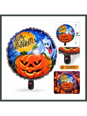 Bezos Hayalet ve Balkabağı Desenli Folyo Balon 18 Inç – 45 cm Nhr
