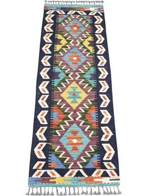 Kilim Antik El Dokuma Iran Meşhed Cerit Yörükleri Mini Yolluk Yün Kilim 1987 - Yeni - Çok Renkli