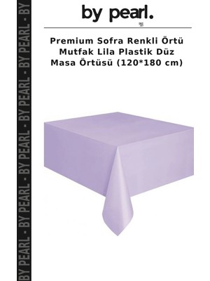 Premium Sofra Renkli Örtü Mutfak Lila Plastik Düz Masa Örtüsü (120*180 Cm)
