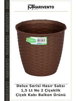 Delux Serisi Hasır Saksı 1,5 Lt No 2 Çiçeklik Çiçek Kabı Balkon Ürünü