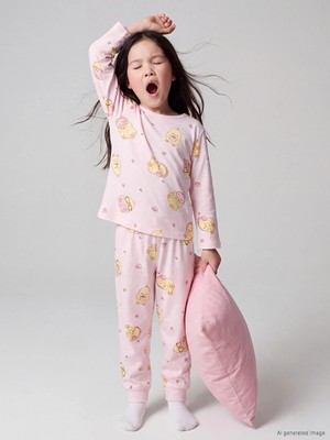 Lc Waikiki Yeni Sezon Pembe Civciv Baskılı Kız Çocuk Pijama Takım