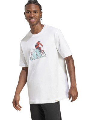 Adidas Doodle Hunt Bike Erkek Beyaz Tişört