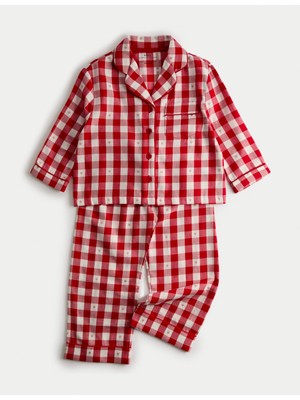 Marks & Spencer Ekose Desenli Pijama Takımı