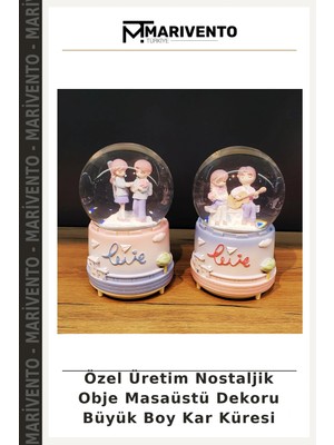 Özel Üretim Nostaljik Obje Masaüstü Dekoru Büyük Boy Kar Küresi