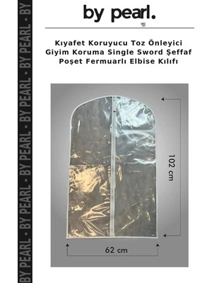 Kıyafet Koruyucu Toz Önleyici Giyim Koruma Single Sword Şeffaf Poşet Fermuarlı Elbise Kılıfı