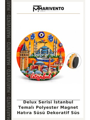 Delux Serisi Istanbul Temalı Polyester Magnet Hatıra Süsü Dekoratif Süs