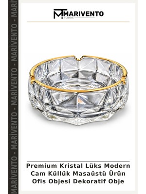 Premium Kristal Lüks Modern Cam Küllük Masaüstü Ürün Ofis Objesi Dekoratif Obje