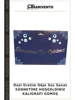 Özel Üretim Obje Süs Sanat Sünnetime Hoşgeldiniz Kaligrafi Gümüş