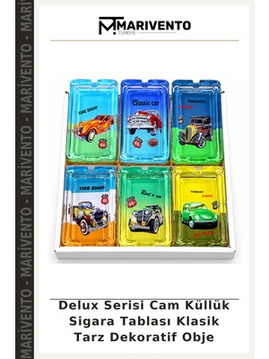 Delux Serisi Cam Küllük Sigara Tablası Klasik Tarz Dekoratif Obje