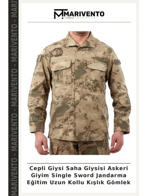 Cepli Giysi Saha Giysisi Askeri Giyim Single Sword Jandarma Eğitim Uzun Kollu Kışlık Gömlek