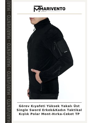 Görev Kıyafeti Yüksek Yakalı Üst Single Sword Erkek&kadın Taktikal Kışlık Polar Mont-Hırka-Ceket Tp