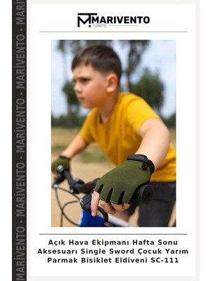 Açık Hava Ekipmanı Hafta Sonu Aksesuarı Single Sword Çocuk Yarım Parmak Bisiklet Eldiveni SC-111