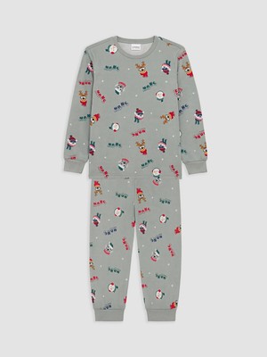Lc Waikiki Yeni Sezon Yeşil Yılbaşı Temalı Erkek Çocuk Pijama Takımı