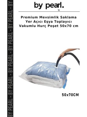 Premium Mevsimlik Saklama Yer Açıcı Eşya Toplayıcı Vakumlu Hurç Poşet 50X70 cm