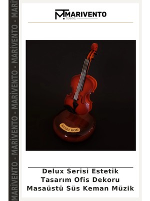 Delux Serisi Estetik Tasarım Ofis Dekoru Masaüstü Süs Keman Müzik