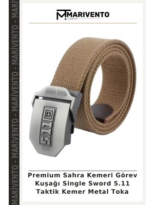 Premium Sahra Kemeri Görev Kuşağı Single Sword 5.11 Taktik Kemer Metal Toka
