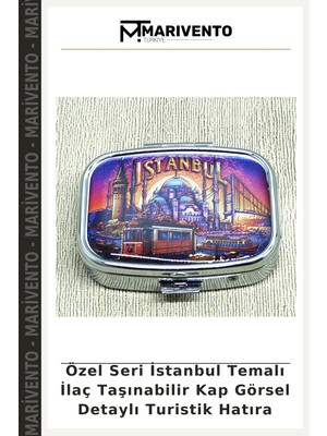 Özel Seri Istanbul Temalı Taşınabilir Kap Görsel Detaylı Turistik Hatıra