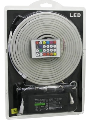 Hace Bazaar 5mt Kumandalı - Adaptörlü Neon Şerit LED 12V BX40