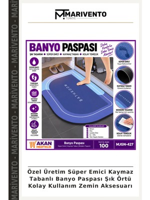 Özel Üretim Süper Emici Kaymaz Tabanlı Banyo Paspası Şık Örtü Kolay Kullanım Zemin Aksesuarı