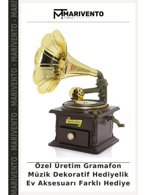 Özel Üretim Gramafon Müzik Dekoratif Hediyelik Ev Aksesuarı Farklı Hediye