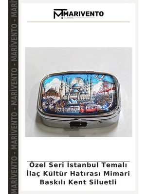 Özel Seri Istanbul Temalı Kültür Hatırası Mimari Baskılı Kent Siluetli
