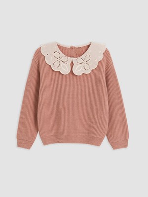 Lc Waikiki Yeni Sezon Pembe Bebe Yaka Kız Çocuk Triko Kazak