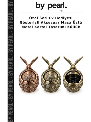 Özel Seri Ev Hediyesi Gösterişli Aksesuar Masa Üstü Metal Kartal Tasarımı Küllük